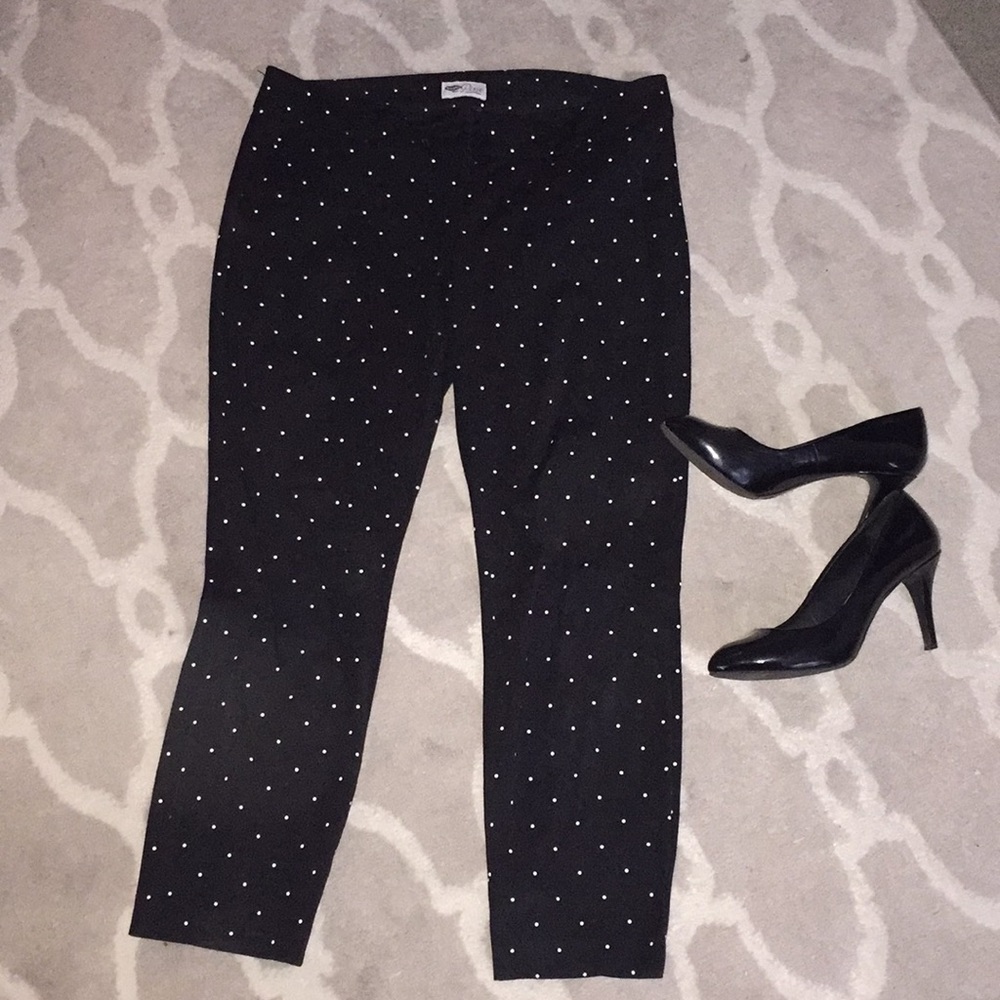 Black and white polka dot dress pants